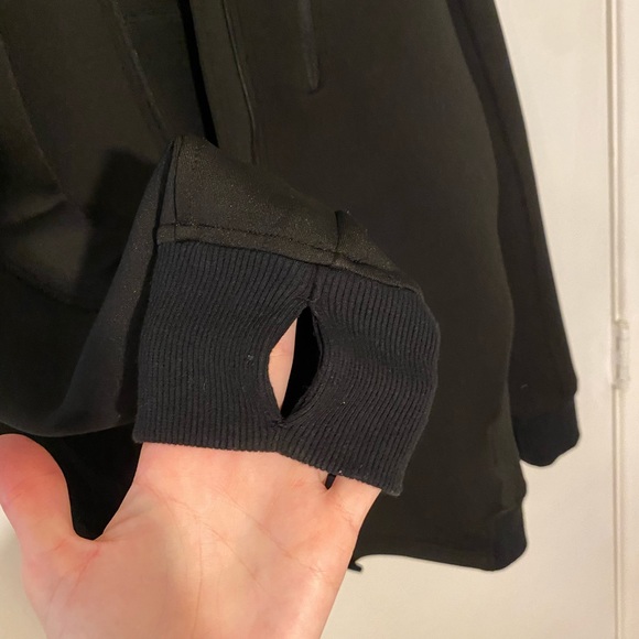 Large black long jacket hoodie basic black warm squishy pockets women’s coat - Picture 5 of 11